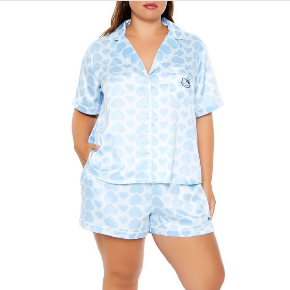 Hello Kitty Blue Heart Pajama Set